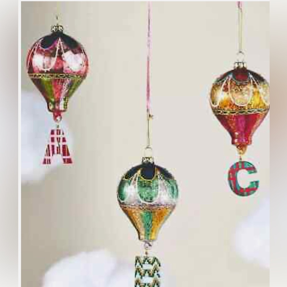 Anthropologie Hotair Balloon Glass Monogram Ornament Letter N - Picture 2 of 4